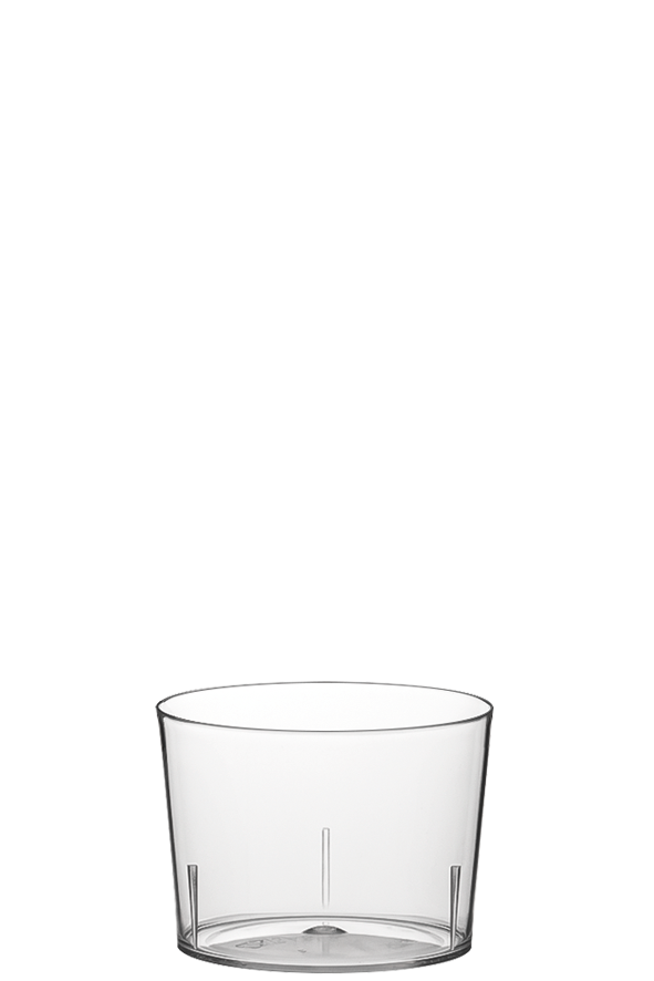 Vaso Zurito de plástico SAN transparente con capacidad de 23 cl